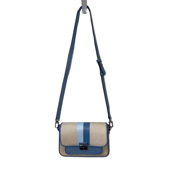 MICHAEL Kors Bradshaw Small Messenger Extra Strap Snap Closure Chambray Blue - Picture 7 of 9